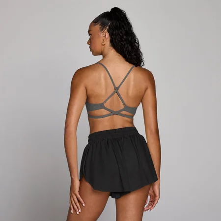 Reggiseno sportivo MP donna Tempo con schiena a bretelle regolabili - Grigio scuro
