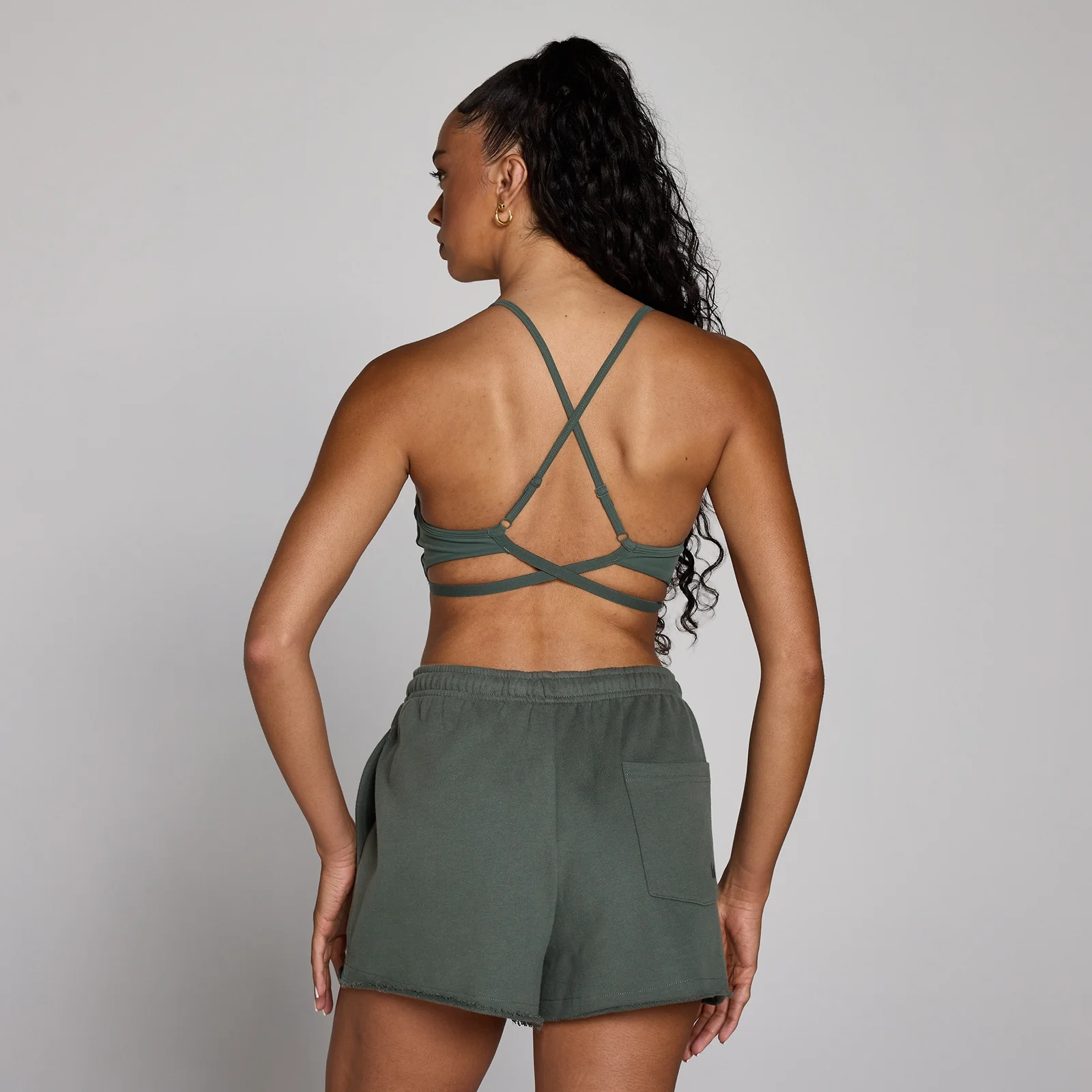 Reggiseno sportivo MP donna Tempo con cinghie incrociate regolabili - Verde nuvolato - M Immagine 1