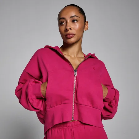 Felpa con cappuccio e zip MP donna lifestyle - Bacca intensa