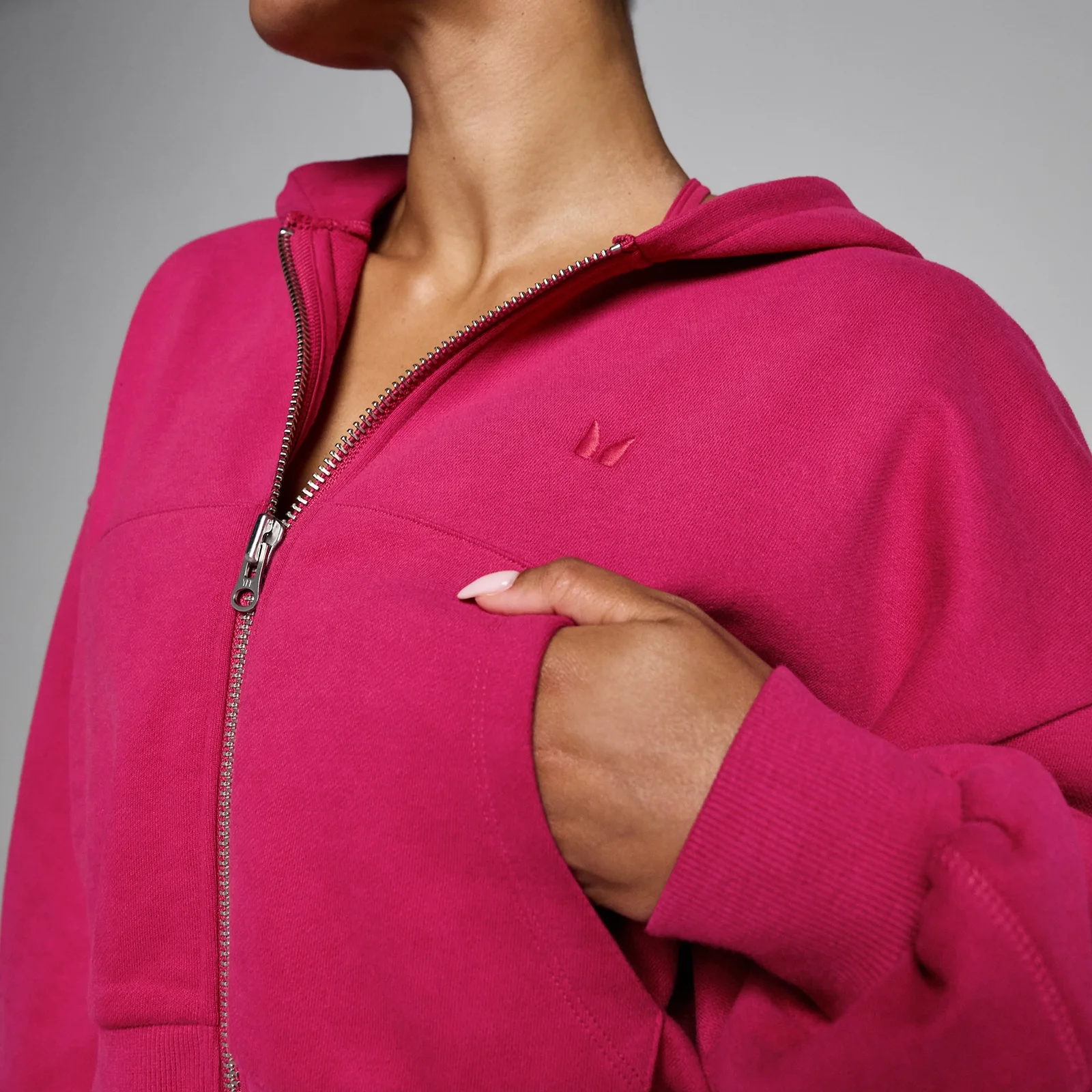 Felpa con cappuccio e zip MP donna lifestyle - Bacca intensa - S Immagine 4