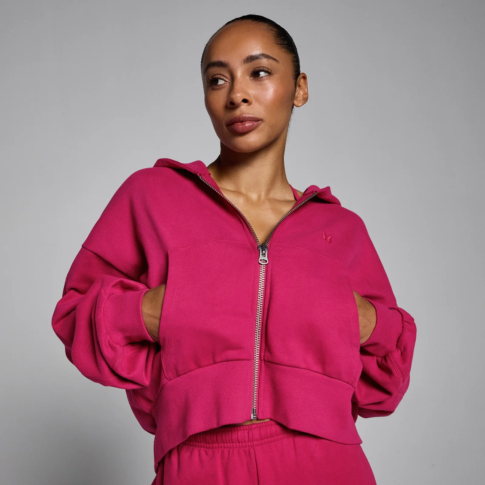 Felpa con cappuccio e zip MP donna lifestyle - Bacca intensa - S Immagine 1