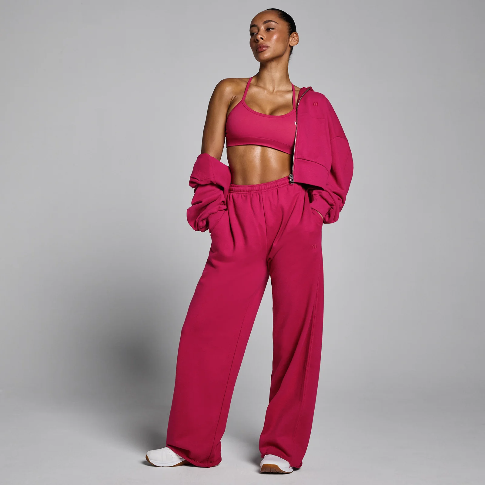 Felpa con cappuccio e zip MP donna lifestyle - Bacca intensa - S Immagine 3