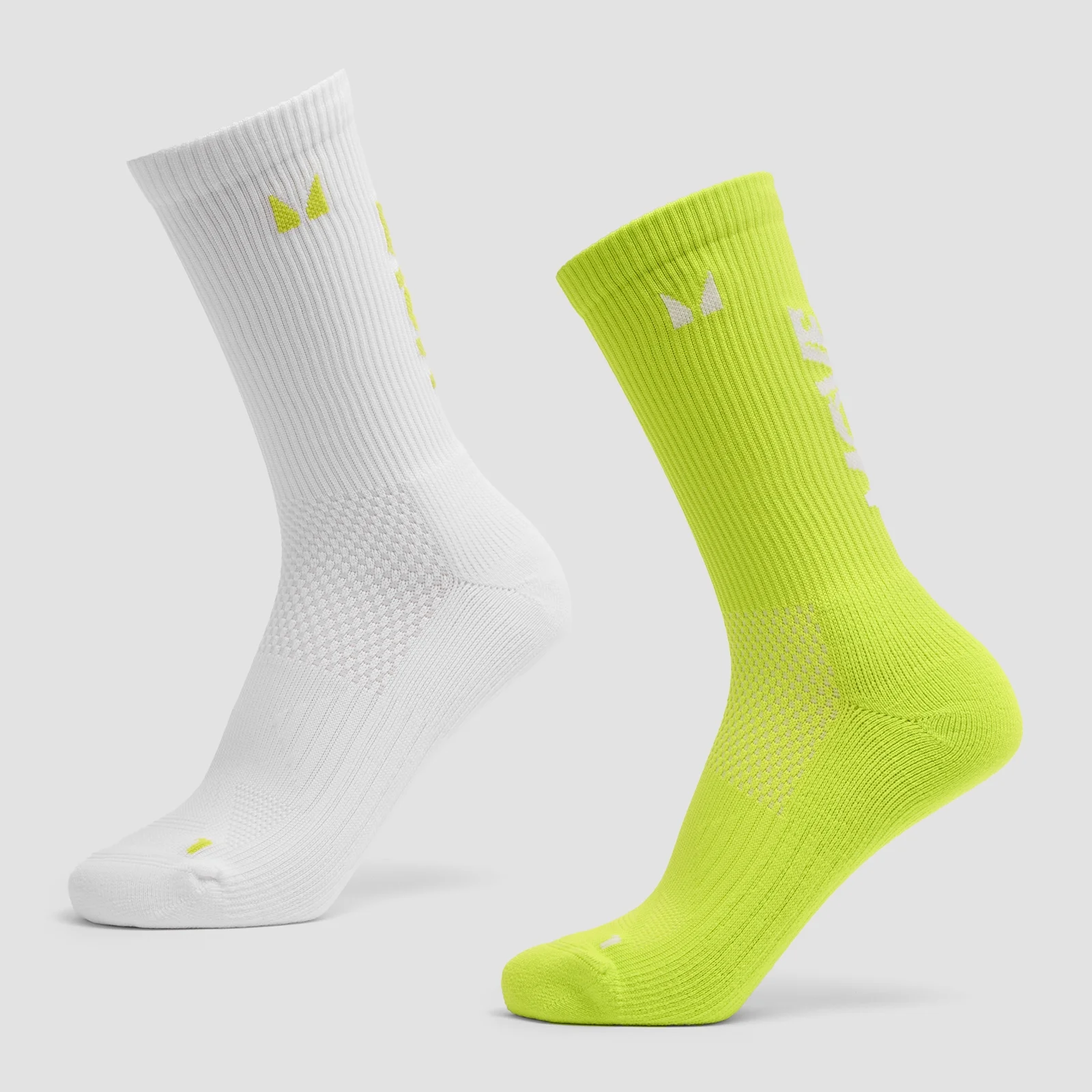Calze da running MP Move Club (confezione da 2) - Verde fluo/bianco - UK 12-14 Immagine 1