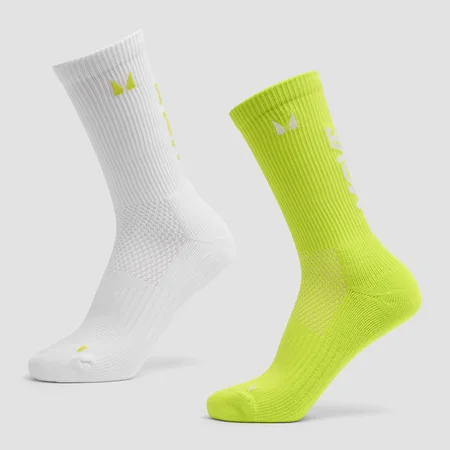 Calze da running MP Move Club (confezione da 2) - Verde fluo/bianco