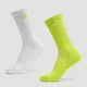 Calze da running MP Move Club (confezione da 2) - Verde fluo/bianco