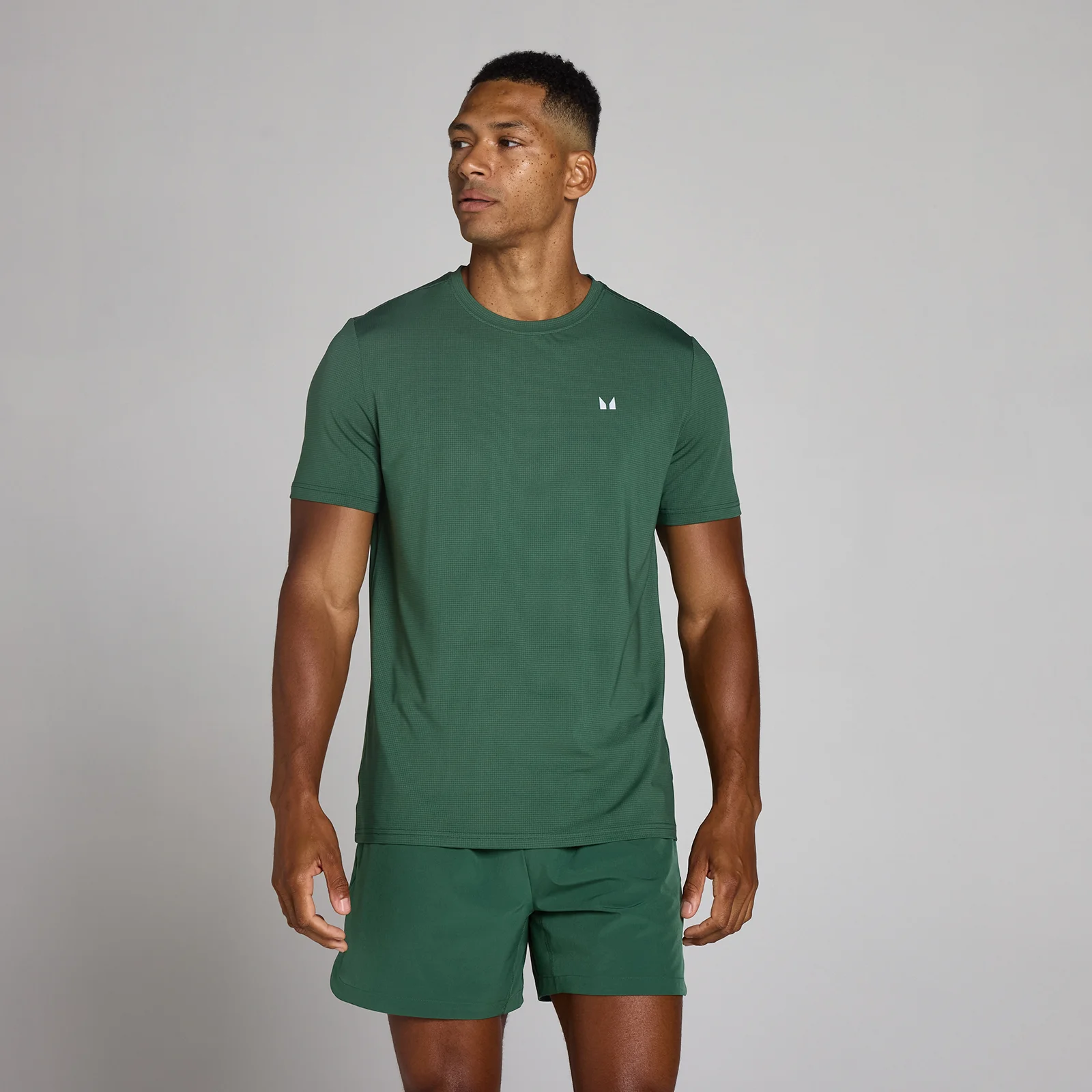 MP Men's Training Grid T-Shirt - Racing Green - XS Immagine 1