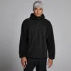 Felpa con cappuccio MP uomo in pile con zip a 1/4 - Nero