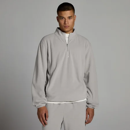 Felpa in pile MP uomo con zip 1/4 - Grigio sostenibile