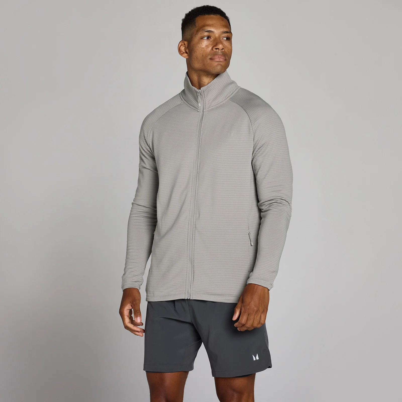 Felpa con zip MP uomo Training Ultra con retro a griglia - Grigio gesso - XS Immagine 1