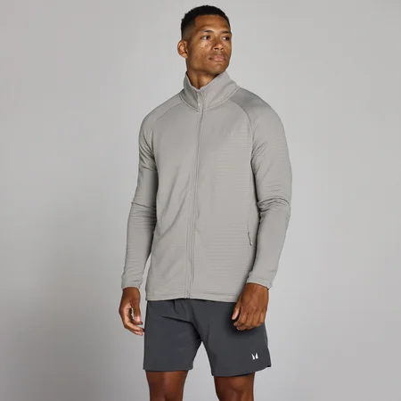 Felpa con zip MP uomo Training Ultra con retro a griglia - Grigio gesso