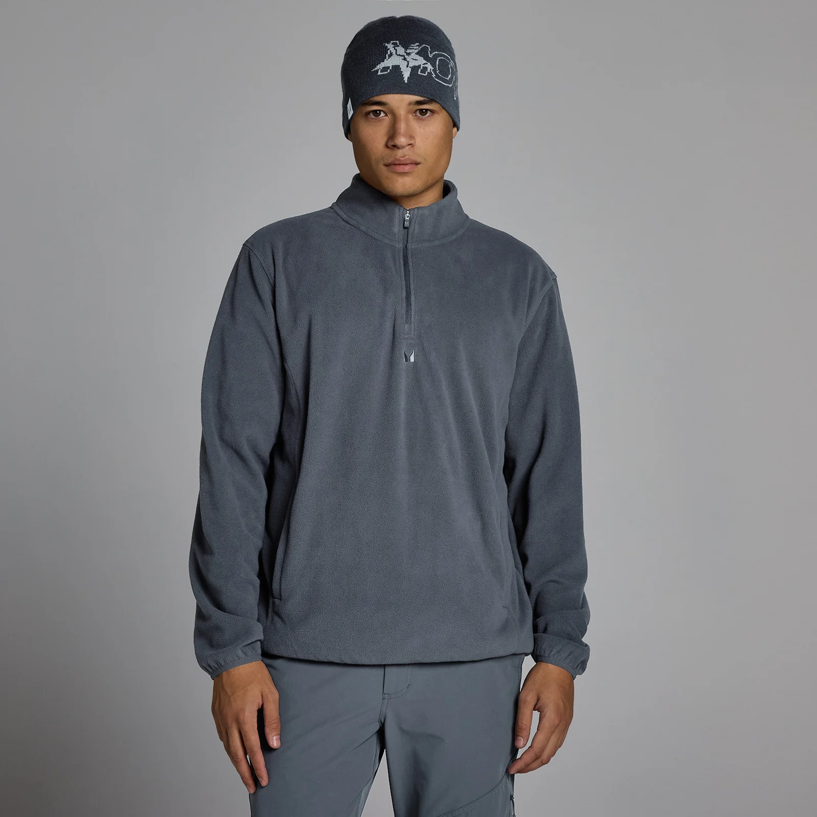 Felpa MP uomo con zip 1/4 - Granito - M Immagine 1
