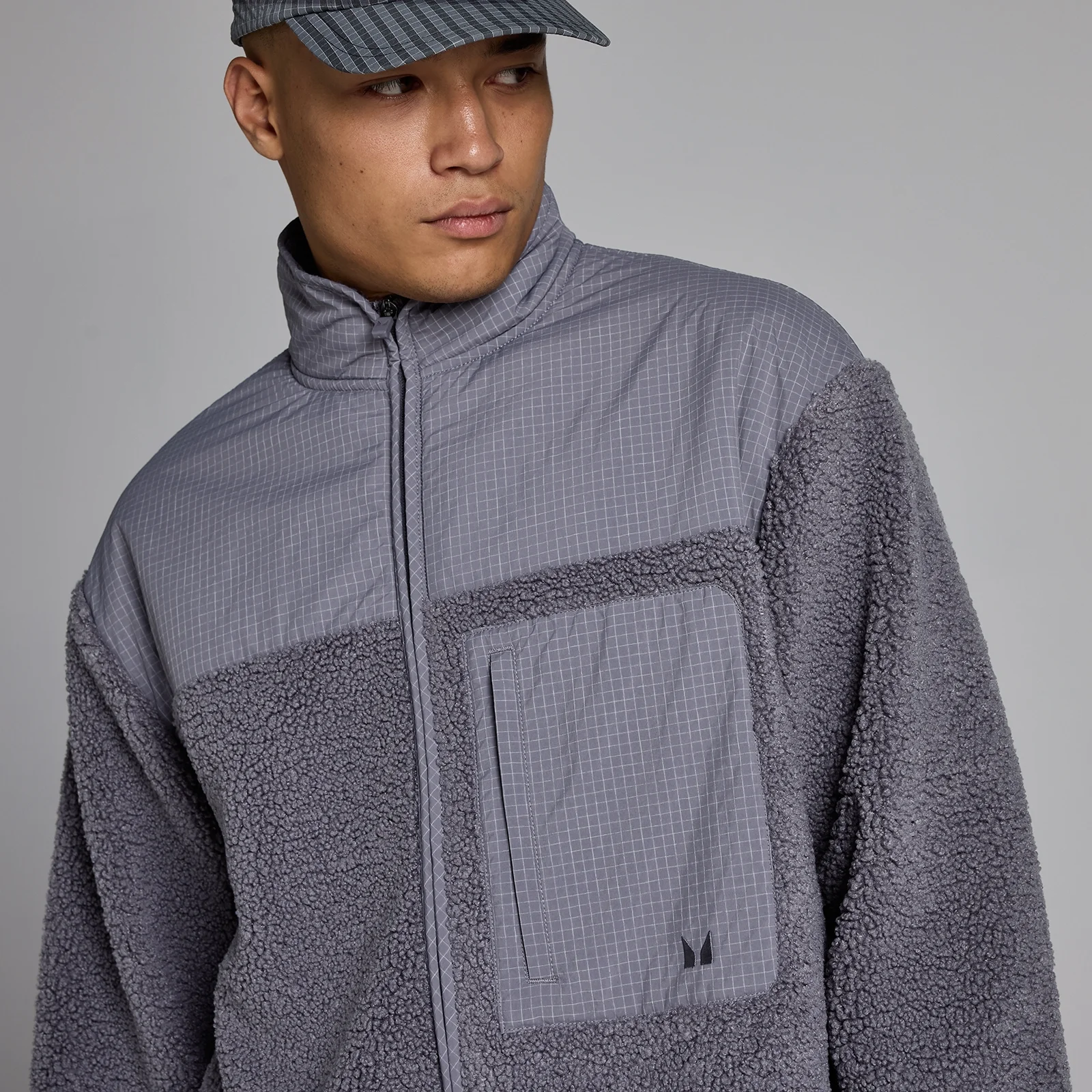 Felpa MP uomo in pile borg - Grigio melange scuro - XS Immagine 4