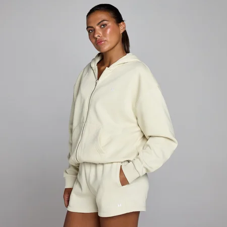 Felpa con cappuccio e zip MP donna basics - Polvere del deserto