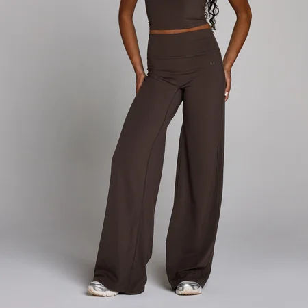 Pantaloni larghi Tempo tall donna MP - Cioccolato