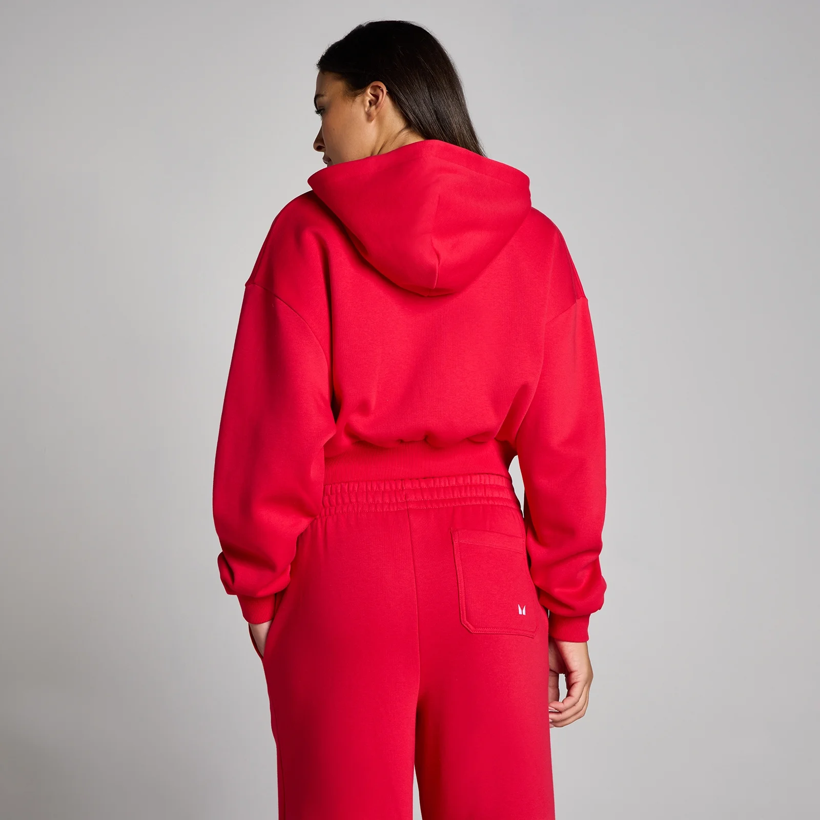 MP Donna Basic Zip Through Cropped Felpa con Cappuccio - Chilli - XS Immagine 2