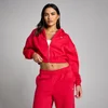 MP Donna Basic Zip Through Cropped Felpa con Cappuccio - Chilli