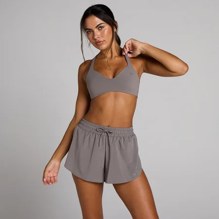 Reggiseno sportivo MP donna Tempo con dettaglio posteriore intrecciato - Tartufo scuro