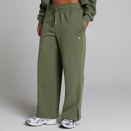 Joggers a gamba dritta MP donna basics - Oliva slavato