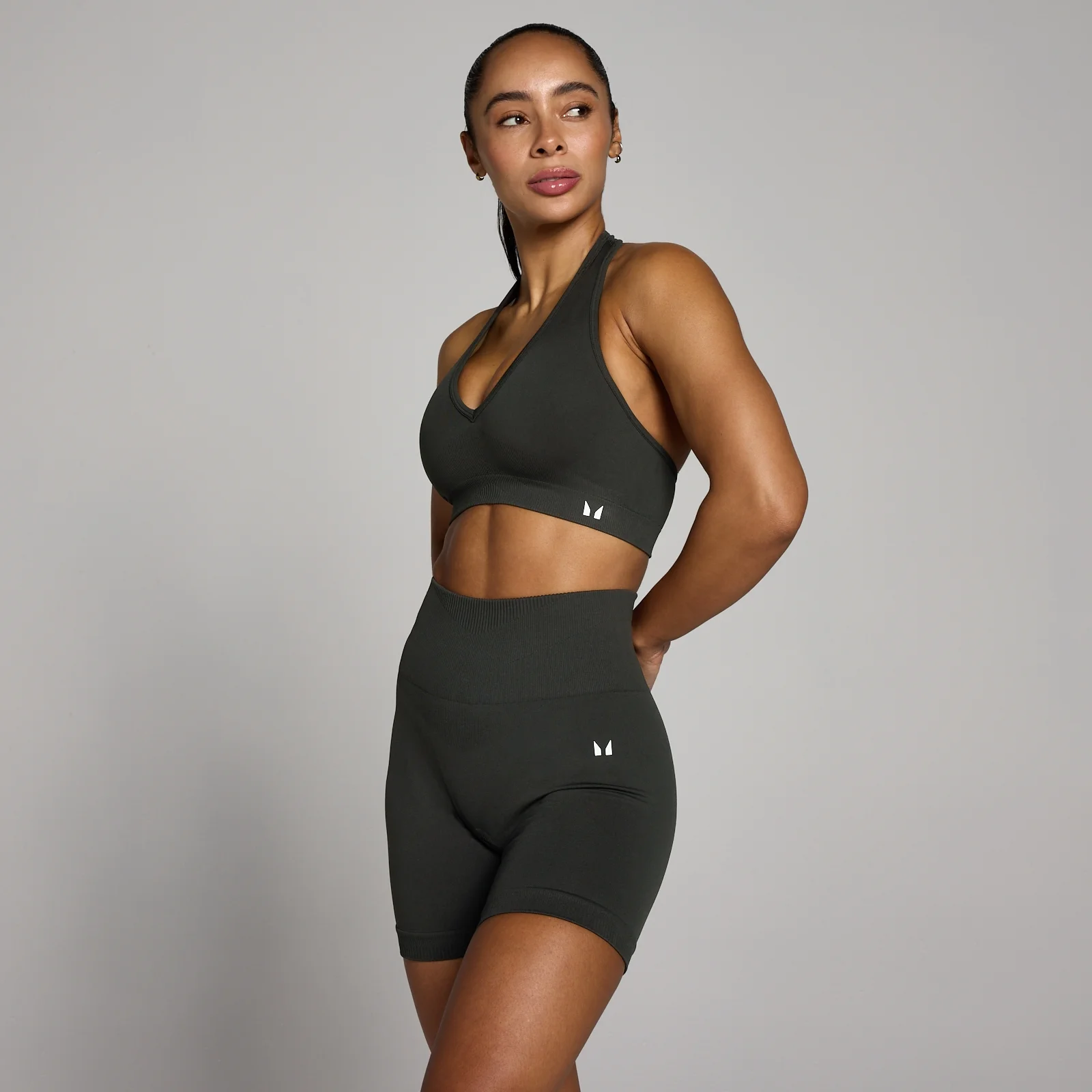 Reggiseno sportivo con scollo all'americana senza cuciture MP Tempo - Grigio notte - XS Immagine 1