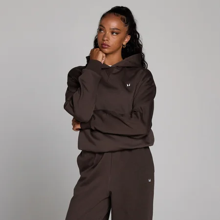 Felpa con cappuccio oversize MP donna basics - Cioccolato