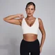 Reggiseno sportivo MP donna SculptForm con scollo a V lungo - Perla