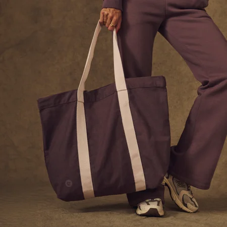 Borsa shopper in cotone bicolore MP X Tatiana - Moka/Naturale