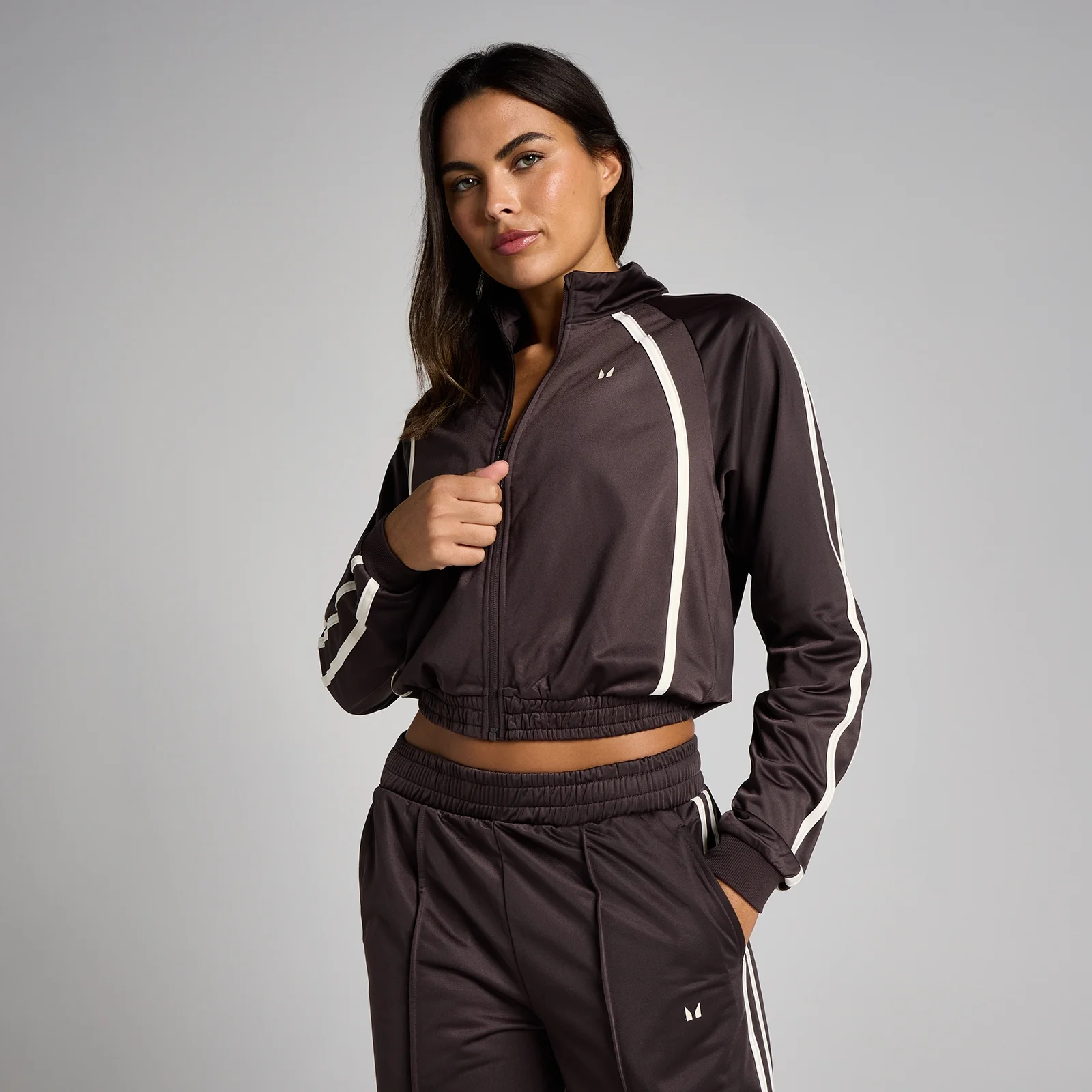 Giacca MP donna tricot track - Cioccolato/Vaniglia - M Immagine 1