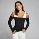 MP Donna Tempo Off The Shoulder LS Top - Nero