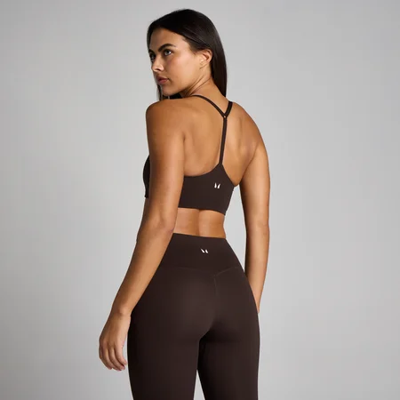 Reggiseno sportivo MP donna Tempo con spalline incrociate - Cioccolato