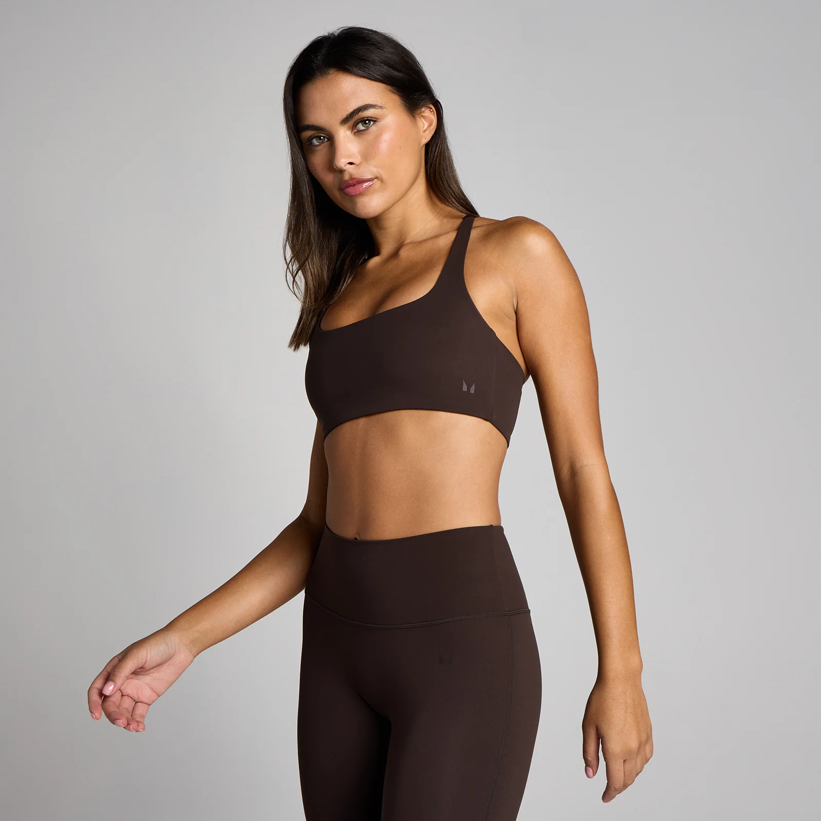 Reggiseno sportivo MP donna Tempo con spalline incrociate - Cioccolato - S Immagine 2