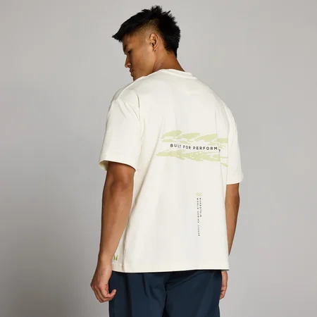 T-shirt grafica MP Hybrid Built For Performance uomo - Bianco vintage
