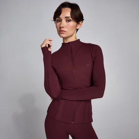 Giacca con zip MP donna SculptForm - Bordeaux scuro