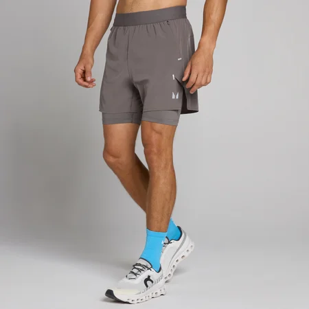 Short MP Hybrid Lightweight 5" 2 in 1 uomo - Grigio cenere