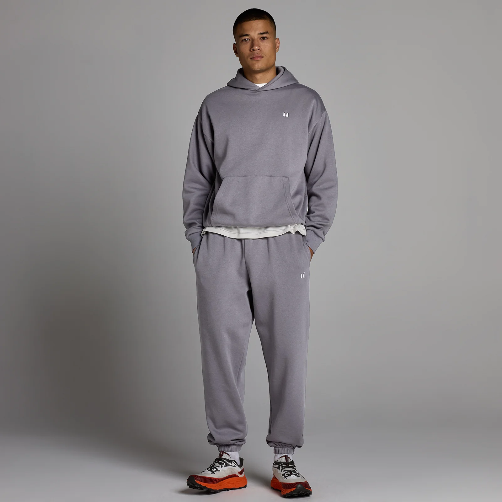 Felpa con cappuccio oversize MP uomo rest day - Grigio melange scuro - M Immagine 3