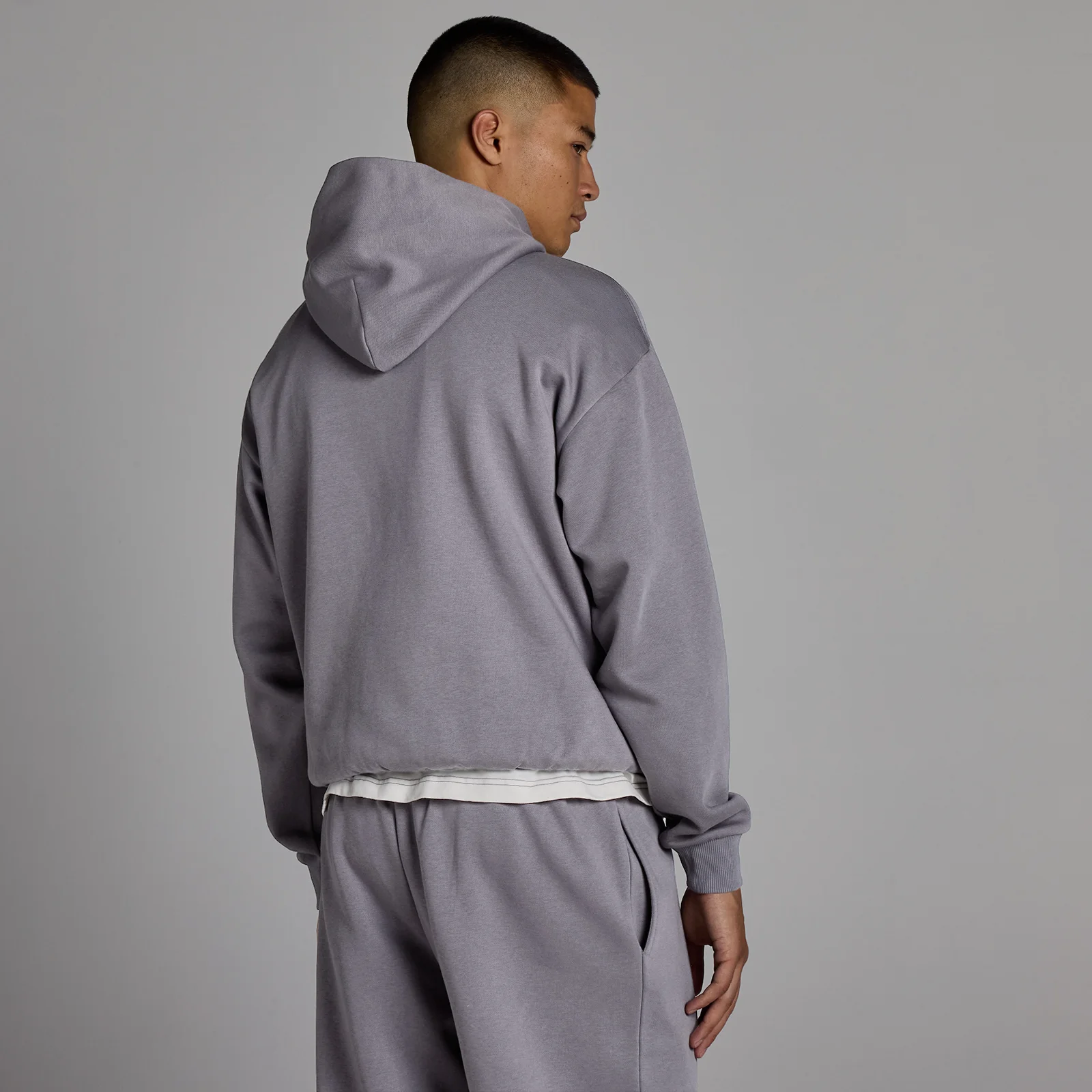 Felpa con cappuccio oversize MP uomo rest day - Grigio melange scuro - M Immagine 2