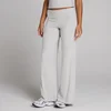Leggings a gamba larga a costine MP donna - Grigio melange
