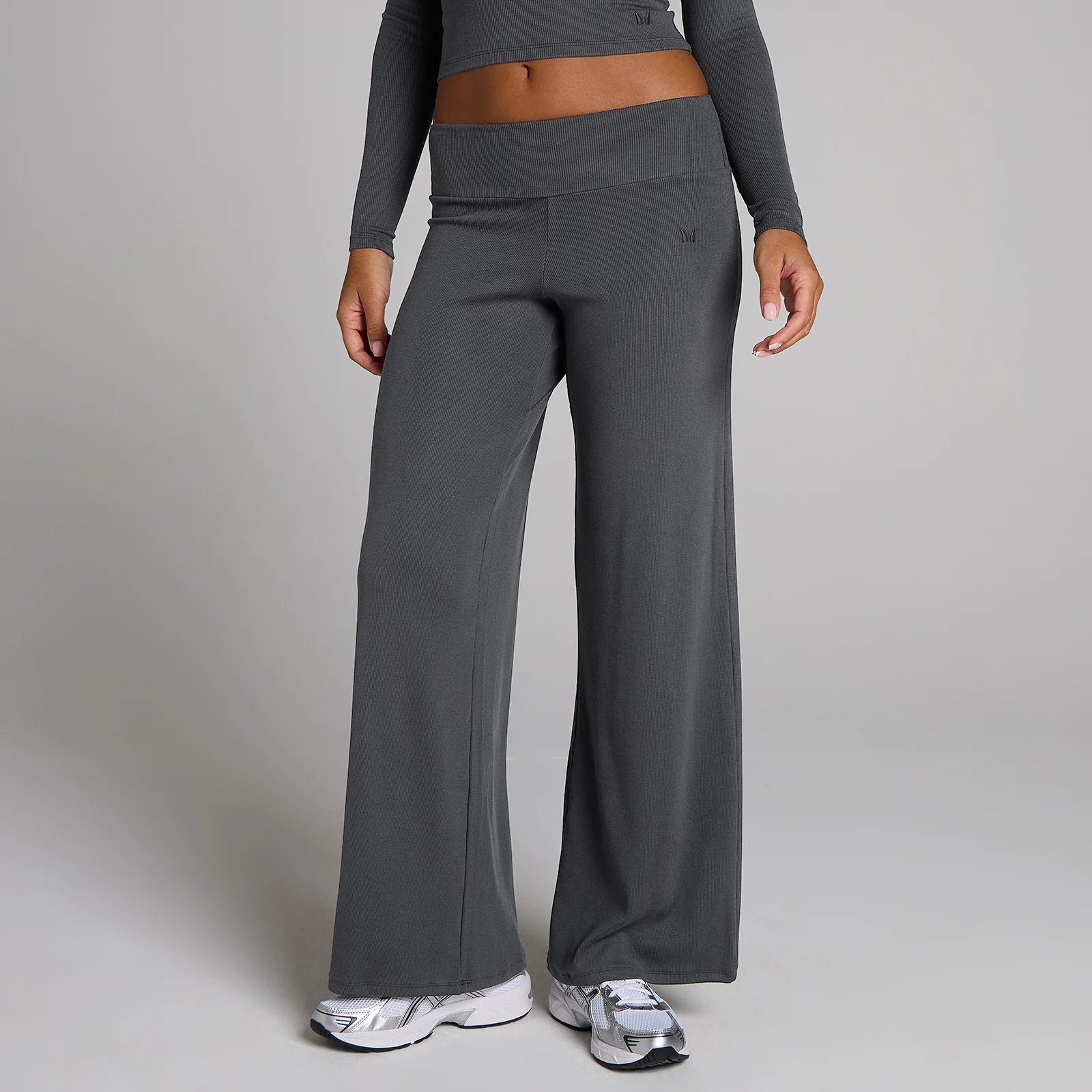 Leggings a gamba larga a costine MP donna - Grigio robusto - S Immagine 1