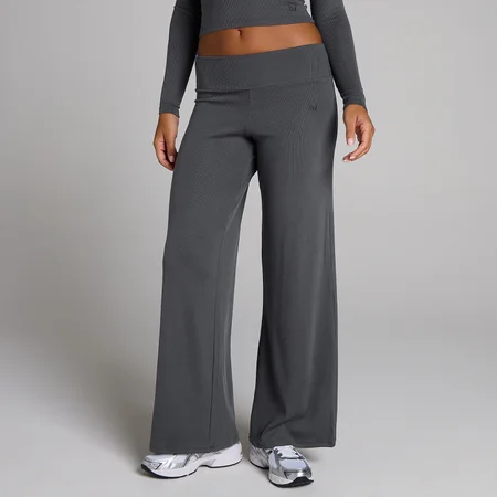 Leggings a gamba larga a costine MP donna - Grigio robusto