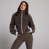 MP giacca in pile con zip e bordi intrecciati da donna - Cioccolato