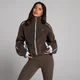 MP giacca in pile con zip e bordi intrecciati da donna - Cioccolato