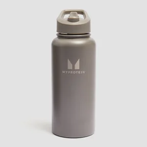 Borraccia Myprotein in metallo riciclato con cannuccia a flip 1L - Tartufo scuro - Colour Dark Truffle