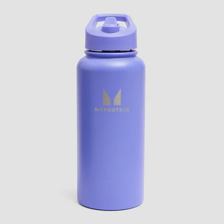 Borraccia Myprotein in metallo riciclato con cannuccia a flip 1L - Indaco intenso