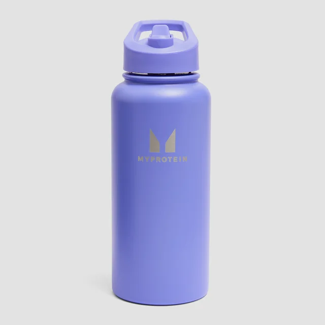 Borraccia Myprotein in metallo riciclato con cannuccia a flip 1L - Indaco intenso