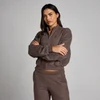 Giacca bomber MP donna con zip morbida al tatto - Cioccolato melange