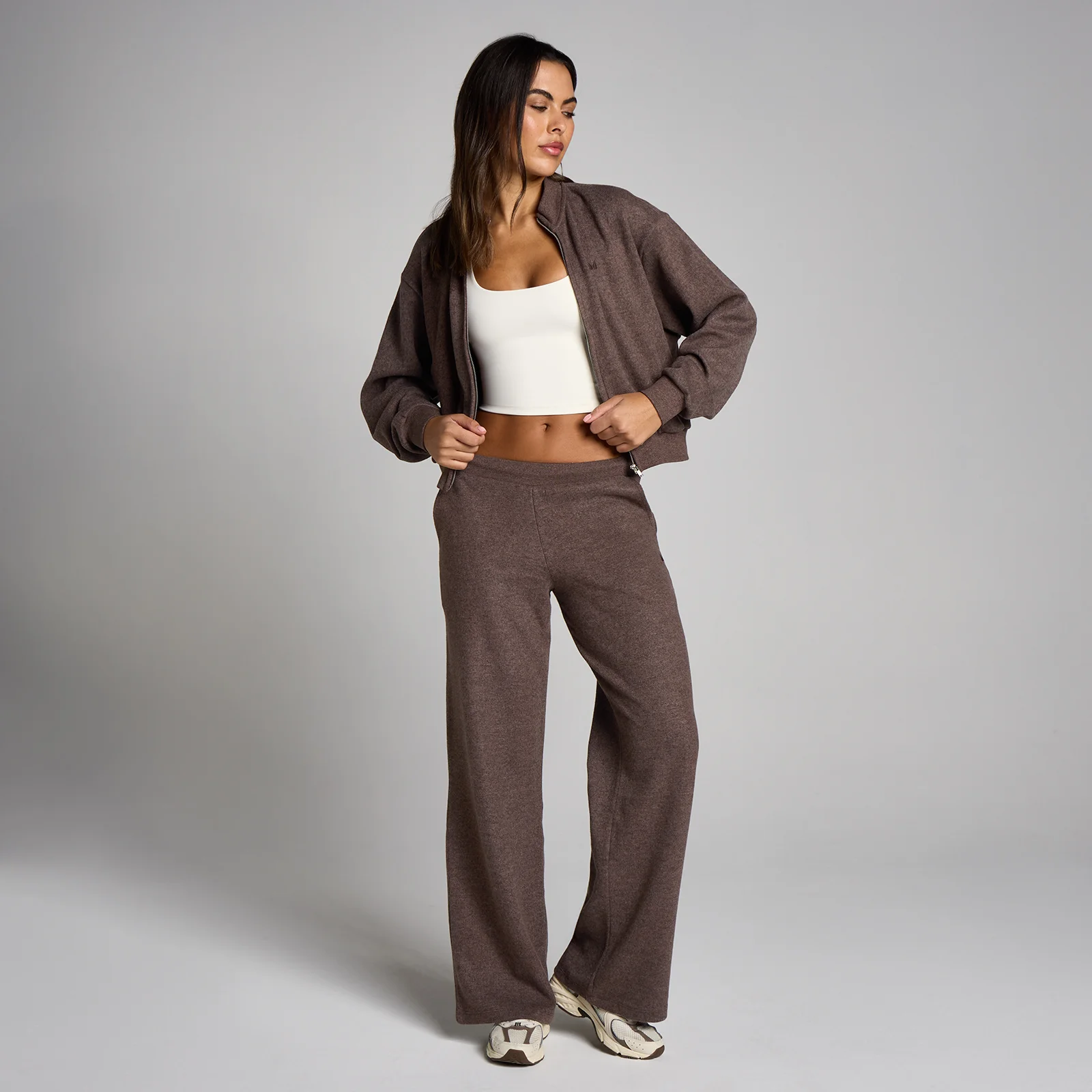 Giacca bomber MP donna con zip morbida al tatto - Cioccolato melange - XS Immagine 3