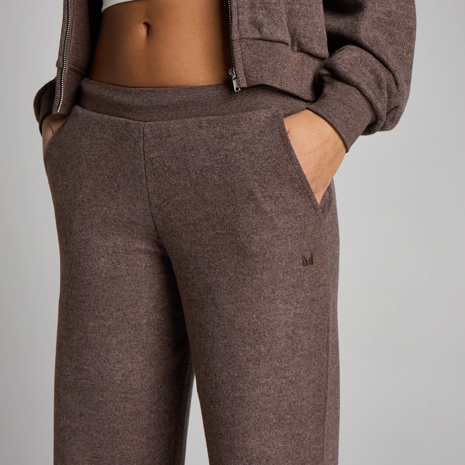 Joggers a gamba dritta MP donna mid rise morbidi al tatto - Marrone melange - XS Immagine 4