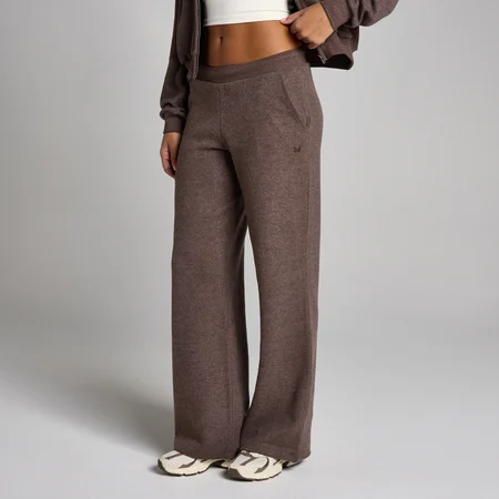 Joggers a gamba dritta MP donna mid rise morbidi al tatto - Marrone melange