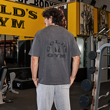 MP X Gold's Uomo Washed Graphic Oversized T-shirt - Washed Coal
