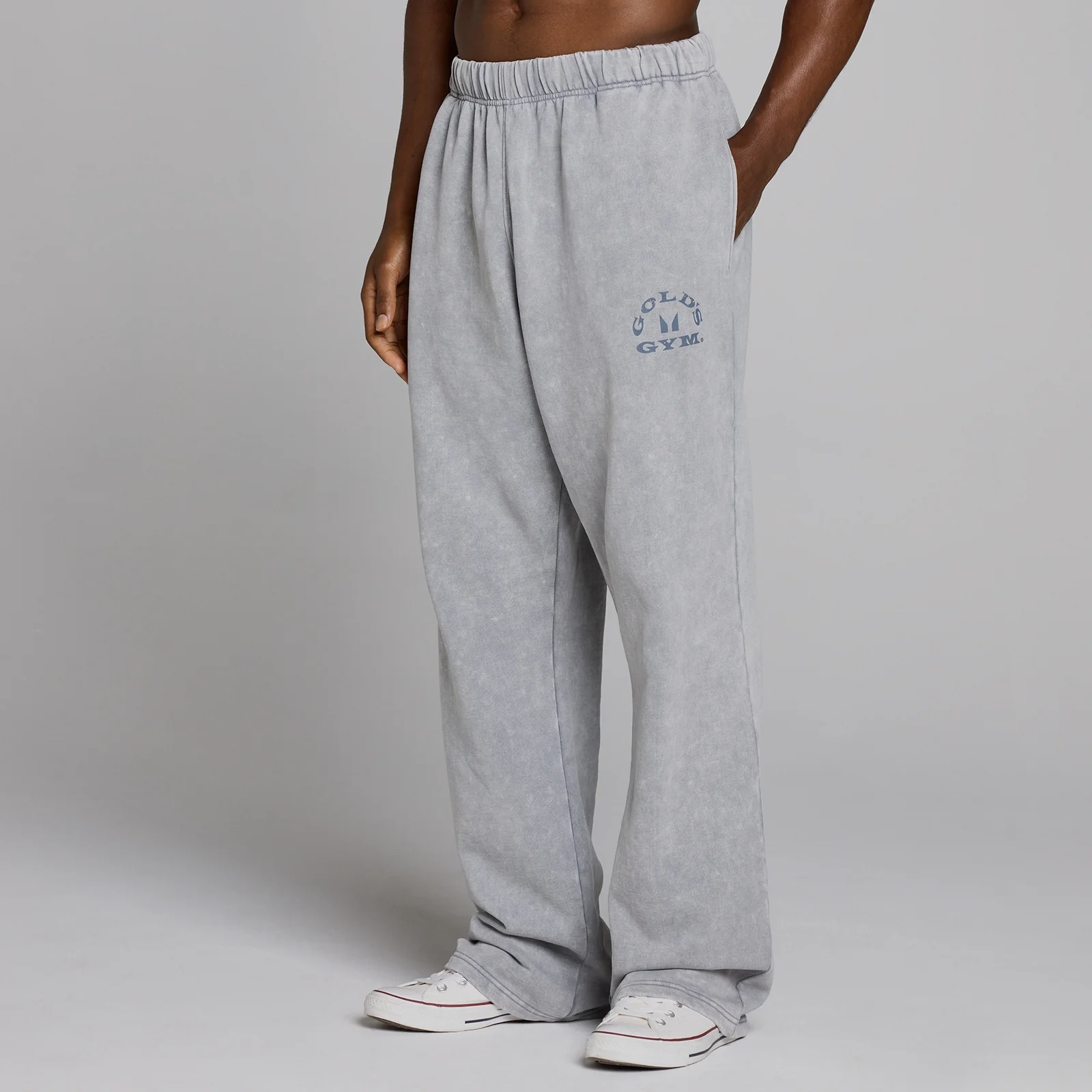 MP X Gold's Uomo Washed Graphic Oversized Pantaloni da Jogging - Steel Blue - L Immagine 3