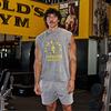 MP X Gold's Uomo Washed Graphic Oversized Tank - Steel Blue